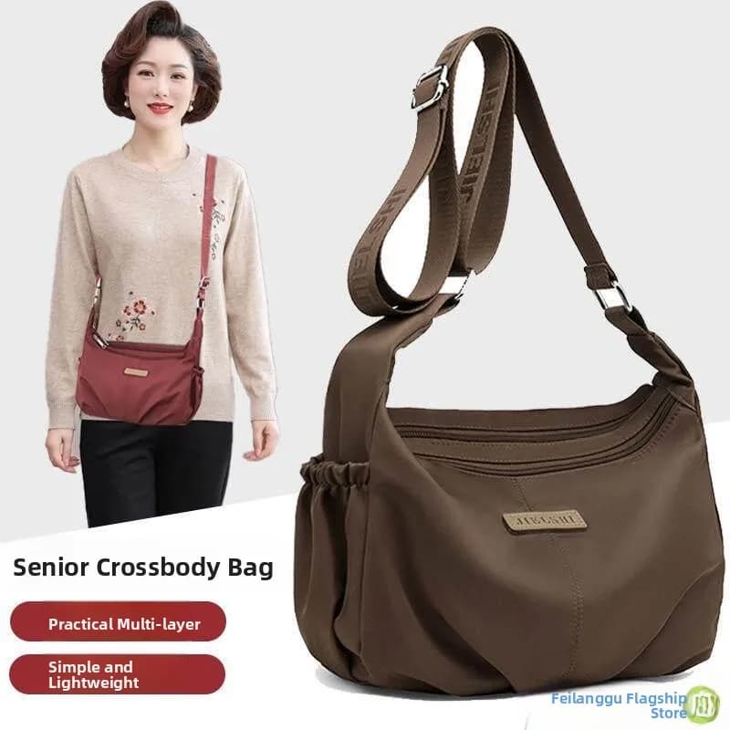 Borsa da Viaggio per Anziane, Zaino Monospalla Multicomparto, Borsa a Tracolla Elegante da Donna