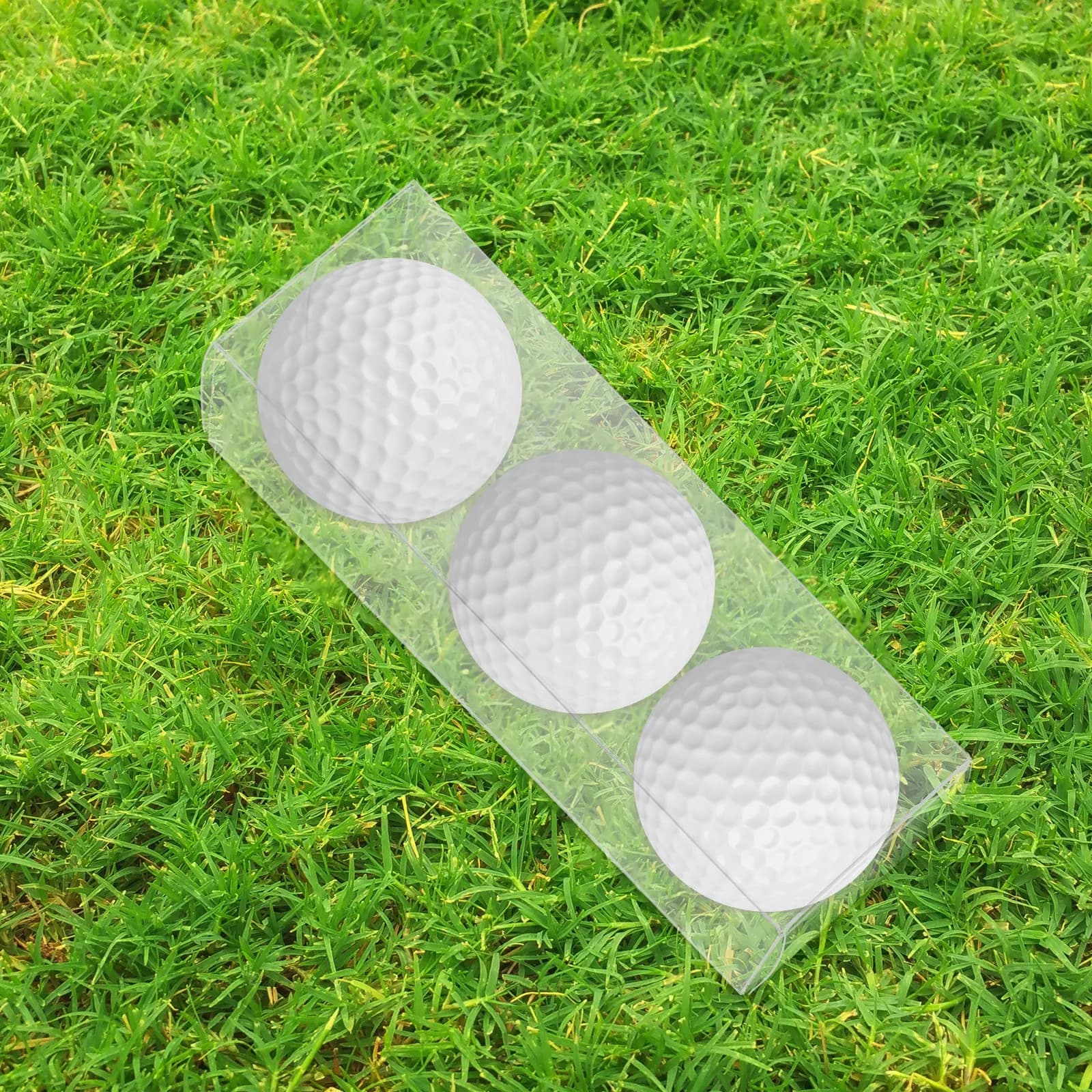 Set di 3 Scatole per Palline da Golf, Contenitore in Plastica Trasparente, Espositore Organizzatore per Palline da Golf, Piccola Scatola Espositiva