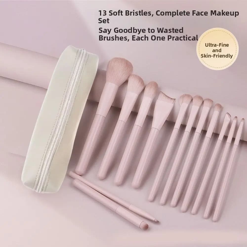 13/10/7 Pcs Soft-bristled Makeup Brush Set Concealer Foundation Brush Powder Brush Blending with Storage Bag
