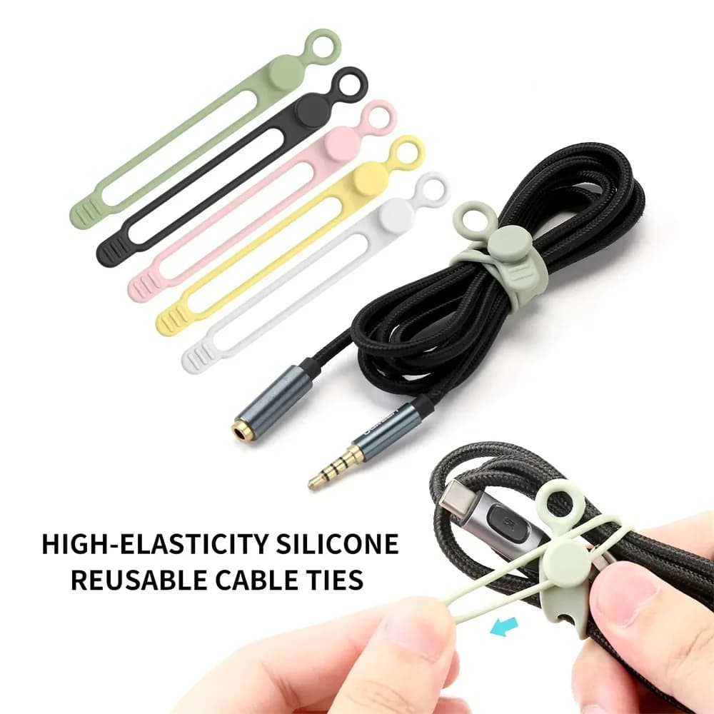 Organizzatore di cavi da viaggio, fascette in silicone da 10/20 pezzi, organizer per cavi, fascette per cavi, fascette per cavi riutilizzabili, graziose fascette elastiche, fascette per cavi