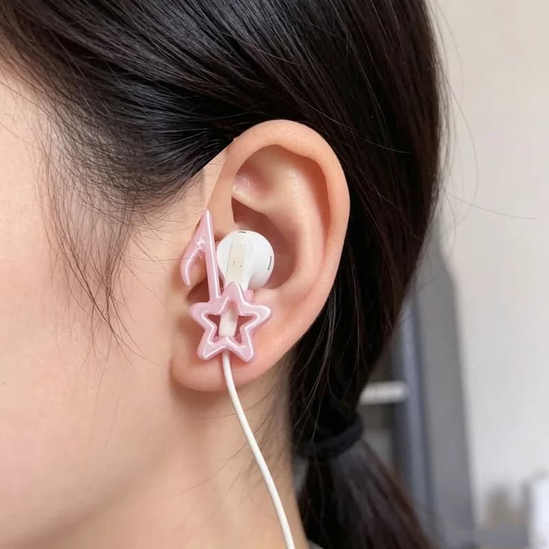 2 pezzi di ali d'angelo rosa e stelle per cuffie con filo, decorazione per cuffie in stile Dreamy Girl INS, accessori da gioco creativi e kawaii