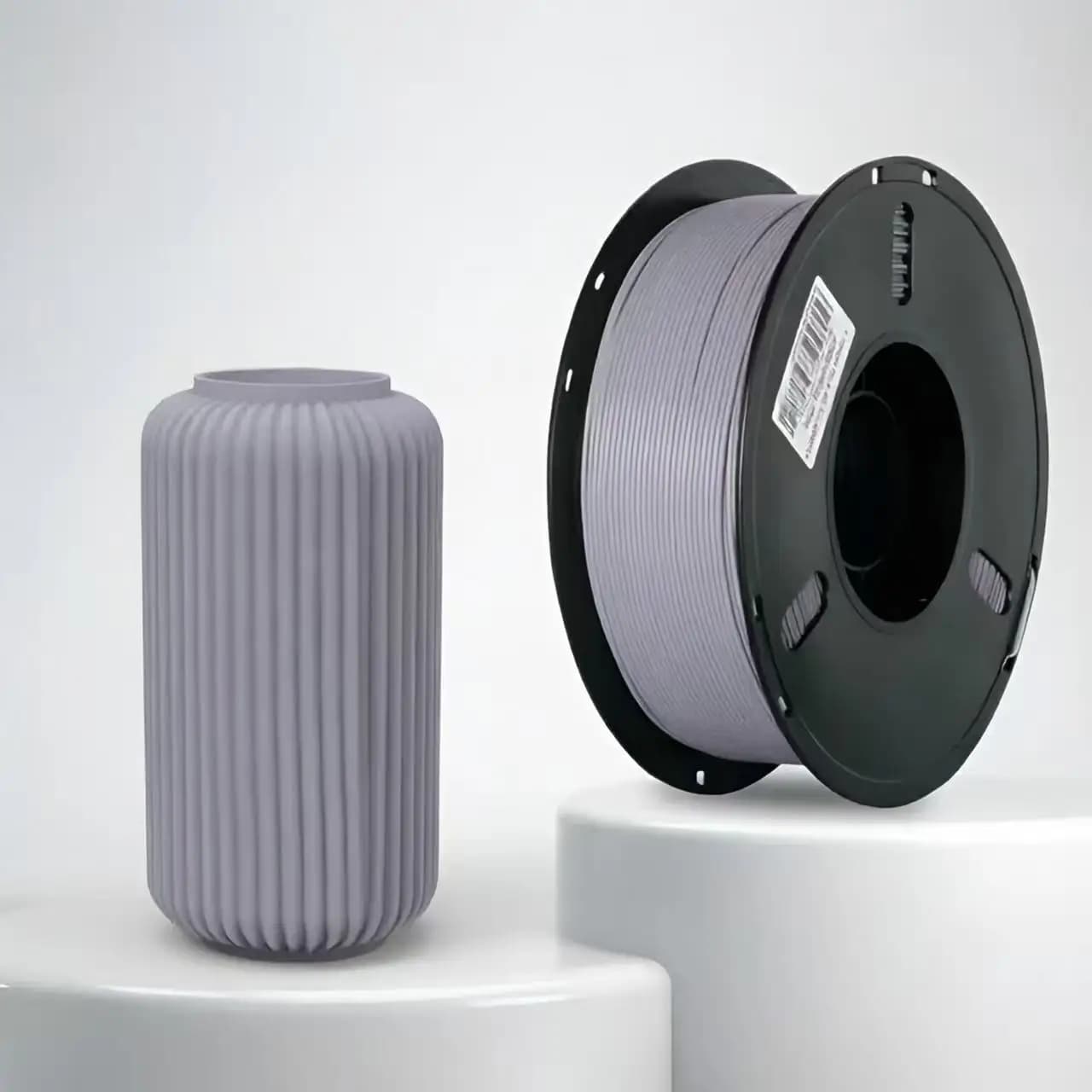 Filamento per stampante 3D PLA 1,75 mm, bobina da 2,2 libbre (1 kg), diametro costante, senza intasamenti, PLA grigio, PLA nero, PLA bianco elastico e resistente