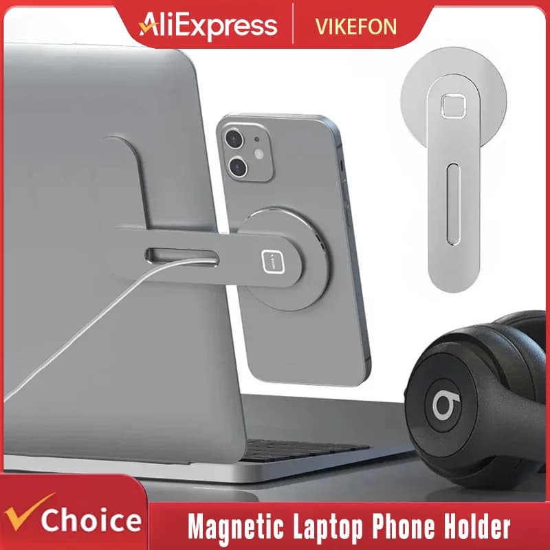 Supporto Magnetico Pieghevole per Laptop e Telefono, da Applicare sul Monitor del Computer, Sottile, per iPhone Serie 17 16 15 14 13 e Tutti i Telefoni