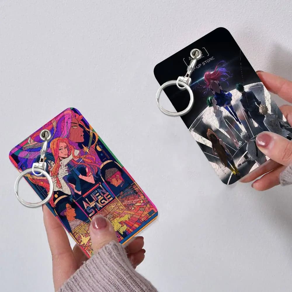 Game A-Alien Stage-Sua e Mizi Portacarte versatile in pelle, portachiavi compatto per tutte le piccole carte