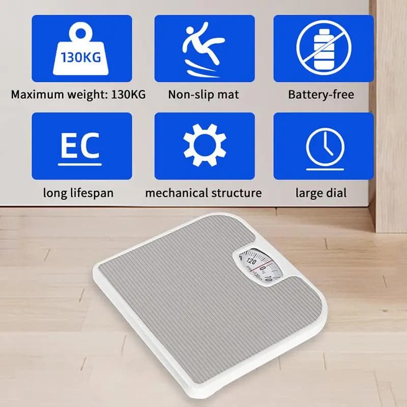 Portable Mechanical Scale Non Slip Pad Body Weight Scales Reusable Health Weighing Tool Health Monitoring+..