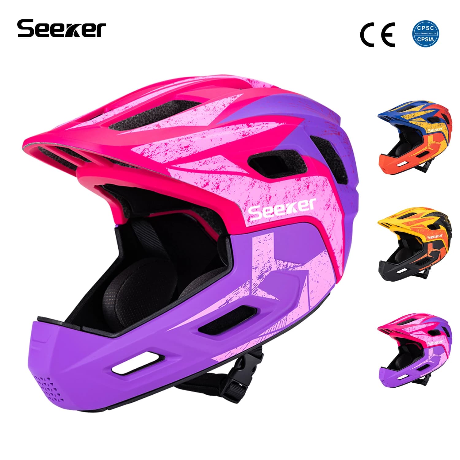 Seeker Children's Balance Bike, Scooter Helmet, Off-Road Protective Gear, Full-Face Helmet, Ultra-Light Bicycle Riding Helmet