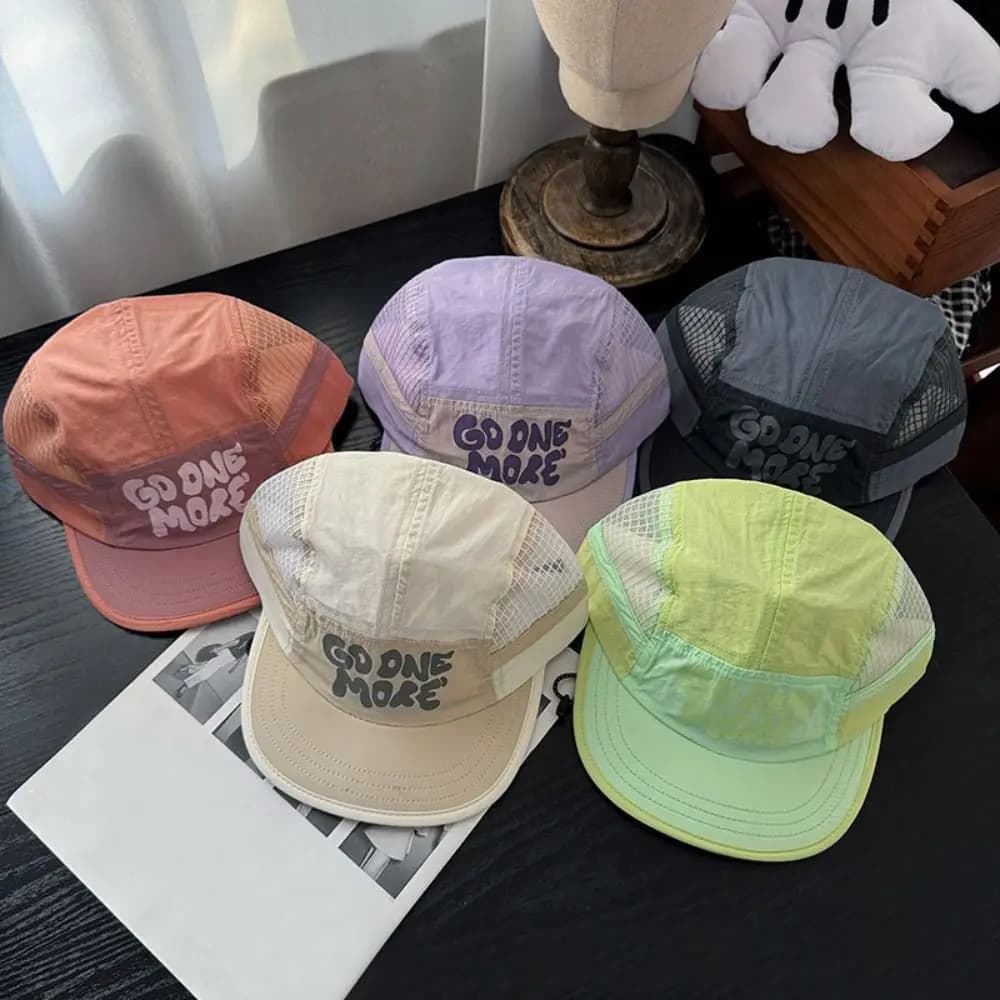 Cappello con stampa ad asciugatura rapida, stile giapponese, design con coulisse, cappello parasole sottile e regolabile, visiera parasole, cappellini da ciclismo unisex