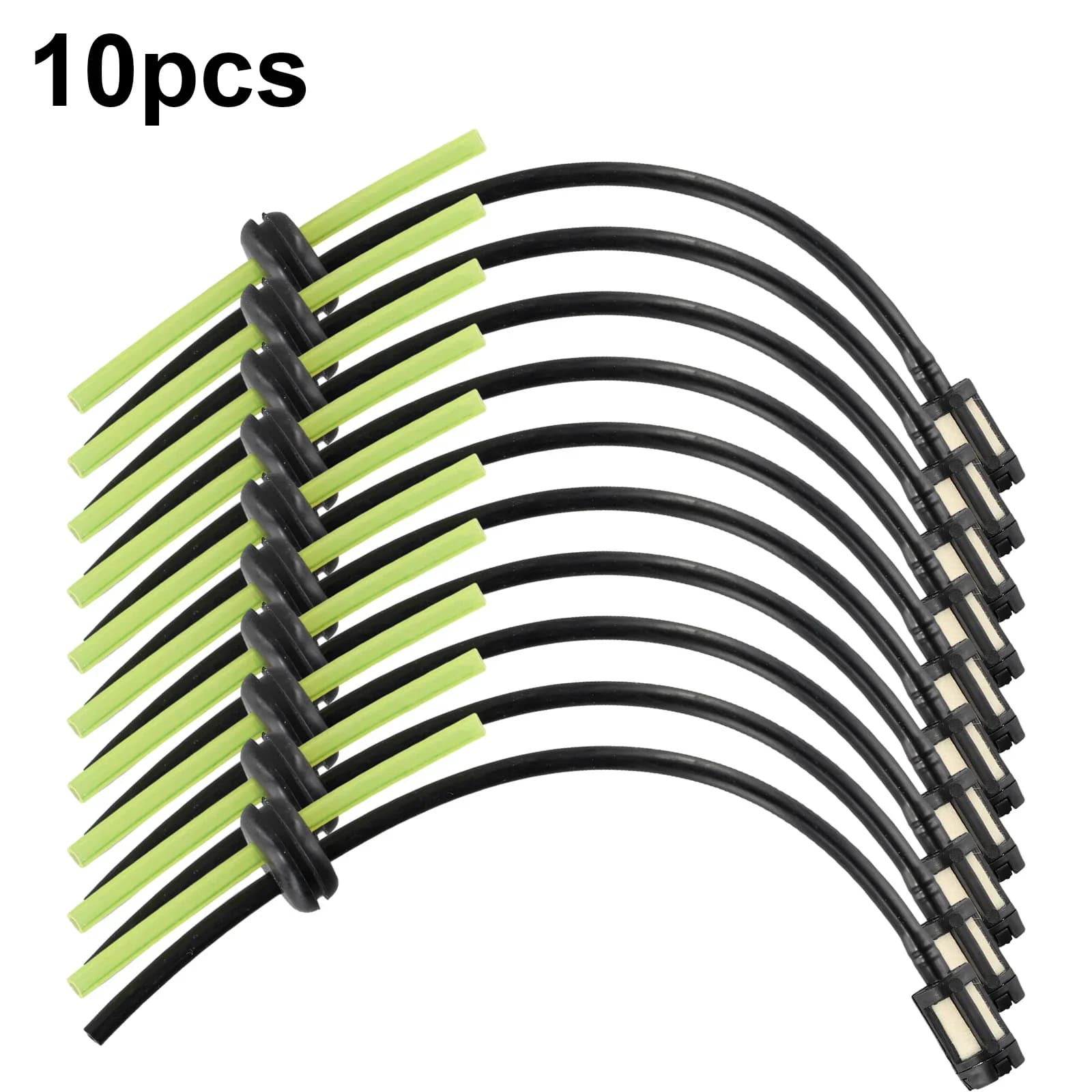 10 piece flexible fuel pipe with fuel filter, spare kit for general use for lawnmower parts, yellow + black