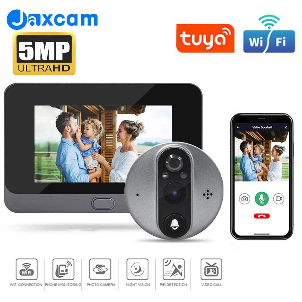 Smart 4.3 pollici 1080P Tuya WiFi Video campanello occhio spioncino telecamera PIR rilevamento del movimento audio bidirezionale visore digitale per porta