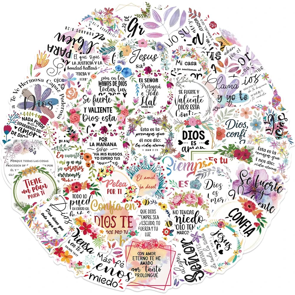 10/30/50pcs Spagna Frase Motivazionale Fiore Adesivi Creativo Del Fumetto Decalcomanie Decorazione Bagagli Scrapbook Telefono Adesivo di Imballaggio