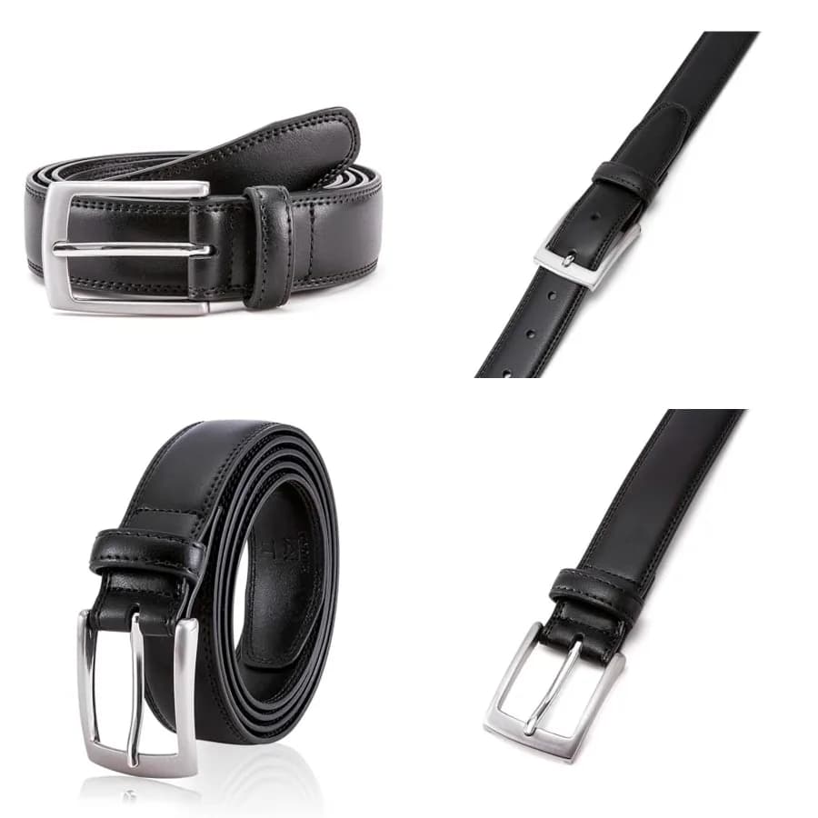 Men's Genuine Leather Dress Belt, Handmade, 100% Cow Leather, Fashion & Classic Designs for Work Business and Casual,34(Fits Waist 32"-33")