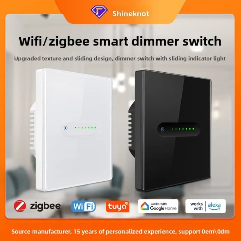 Tuya Wifi Intelligent Touch Switch App Remote Control Voice Control Glass Panel 86 Type Eu Intelligent Dimming Switch