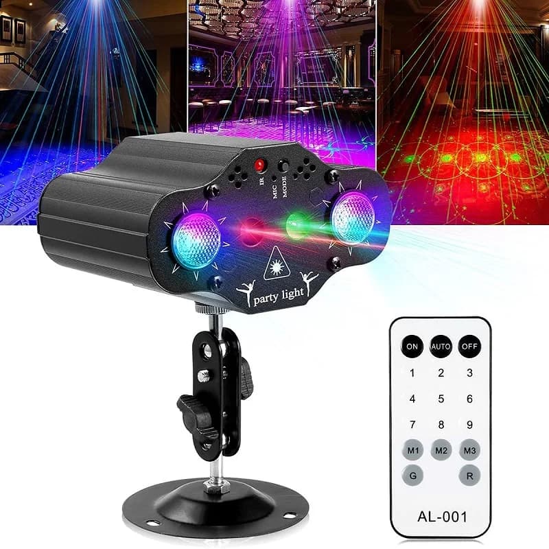 Luci per feste DJ Disco Light Stage proiettore di luce Laser luce 72 modalità controllo vocale Flash Party Christmas Wedding Home Decorati