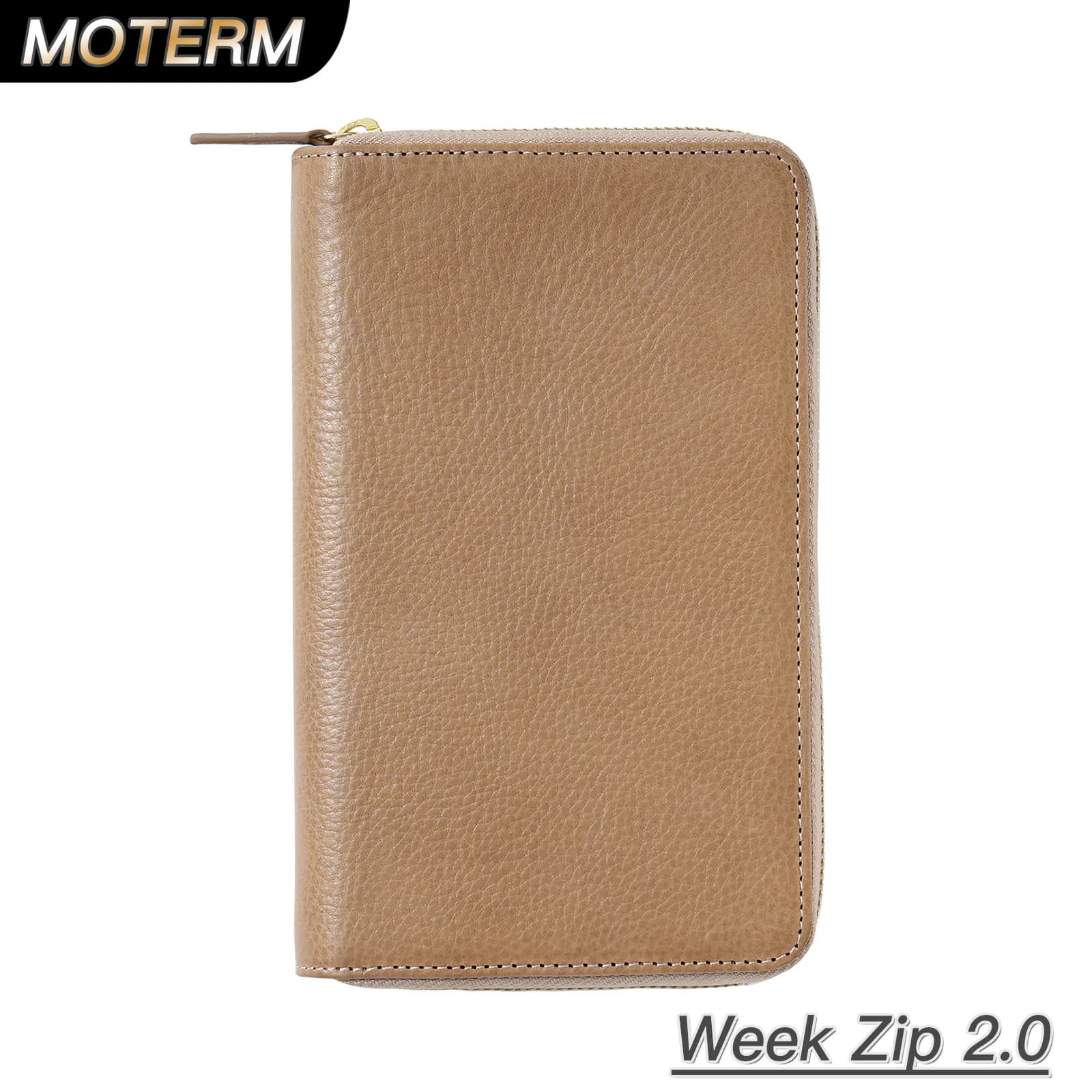 Moterm Agenda in pelle di vacchetta conciata al vegetale a pieno fiore Zip Weeks 2.0 Cover per Hobo Weeks/Mega Notebook Organizer Journal Diary