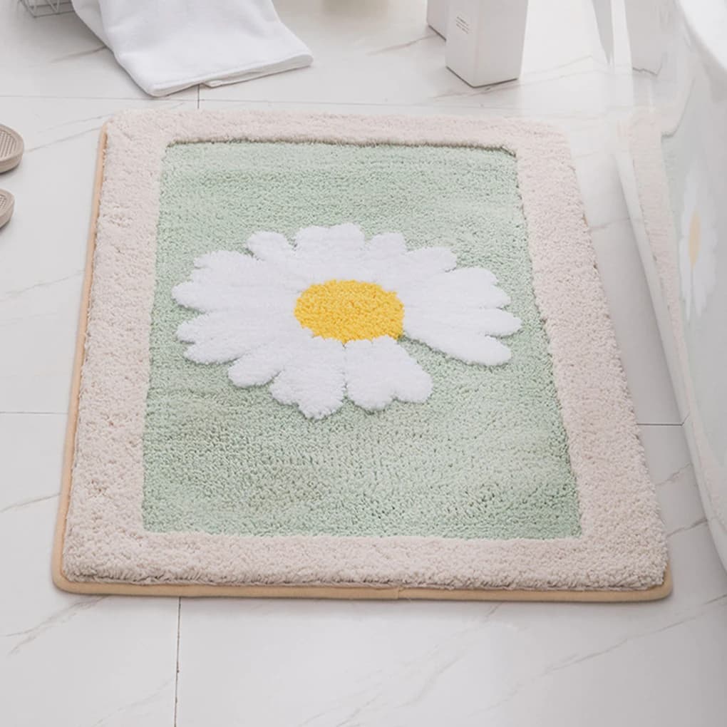 Tappetino da bagno antiscivolo facile da pulire e applicazioni larghe tappetino da bagno antiscivolo margherita per bagno tenero verde