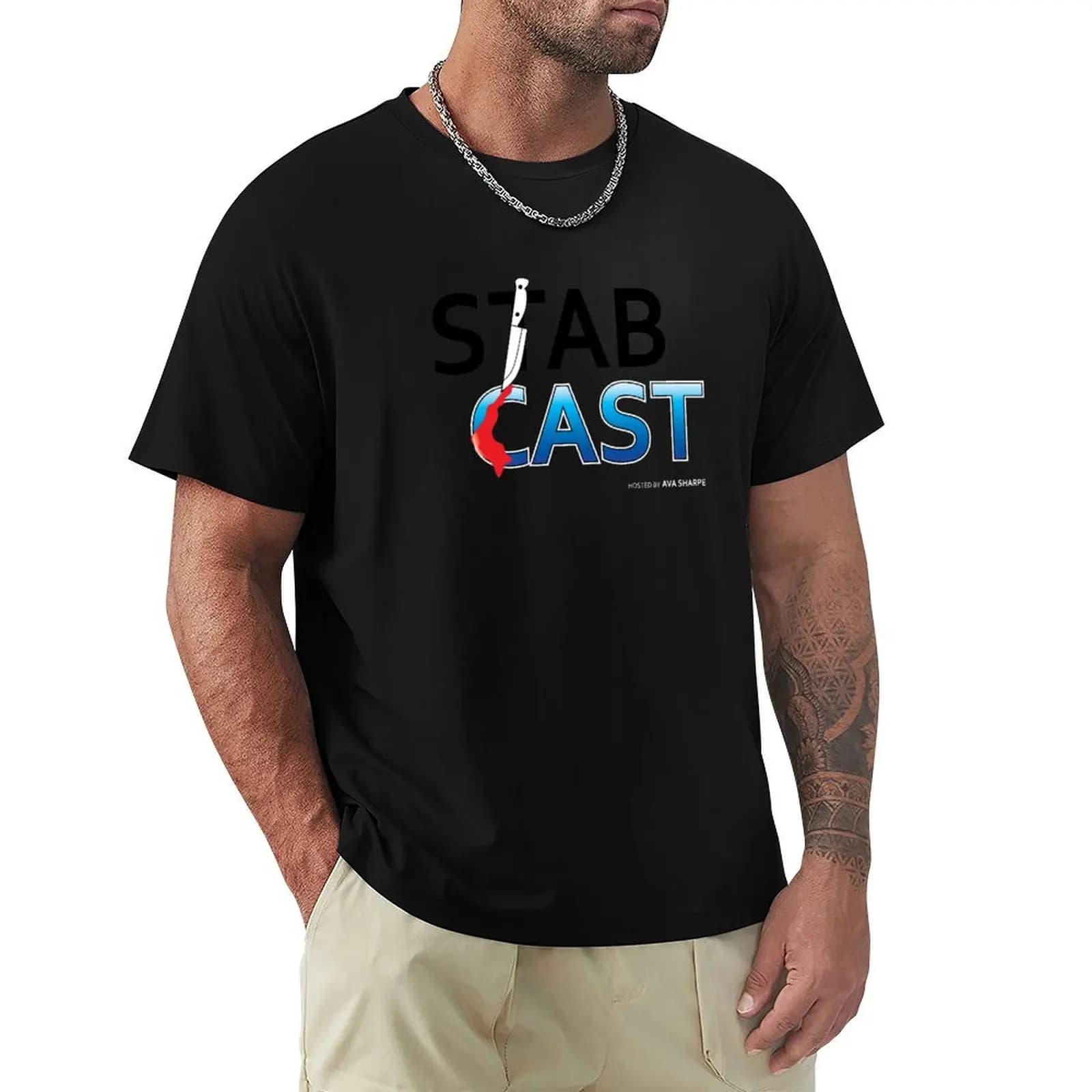 T-shirt Stab Cast Burgundy con scollo rotondo, taglia grande