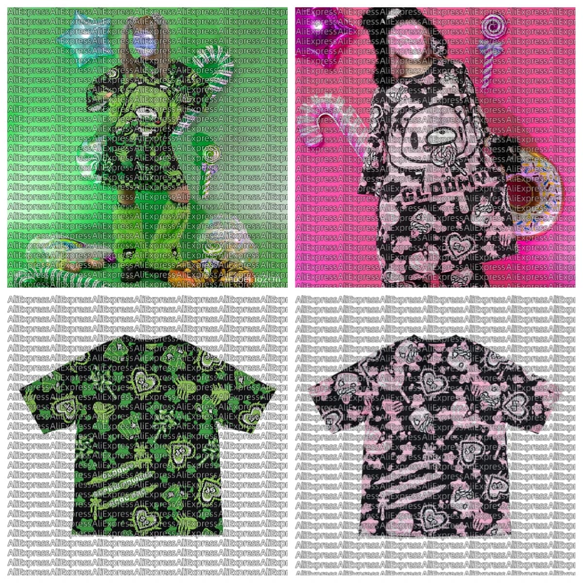 T-shirt a maniche corte con stampa 3D graffiti, stile Harajuku, dolce e cool, per adulti e bambini, modello loose, subcultura di nicchia