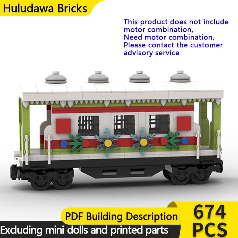 City Car Model MOC Building Bricks Railway Christmas Wagon Modular Technology Gifts Holiday Assemble Children Toys Suit
