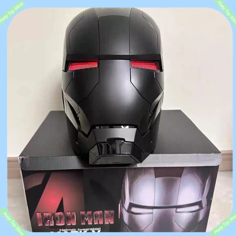 2025 Nuovo Marvel Iron Man Casco Nero Oro Nero Argento Casco elettrico Macchina vocale a comando vocale Maschera giocattolo Compleanno Gi