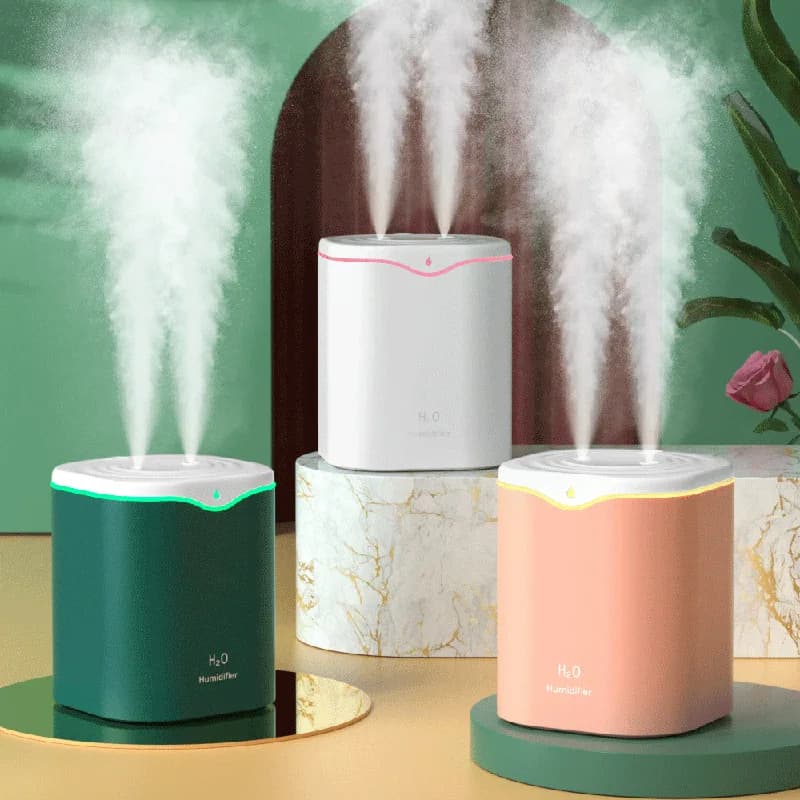 2200ML nuovo USB doppio Spray umidificatore d'aria diffusore di olio essenziale diffusore d'aria ad ultrasuoni umidificatore diffusore di aromi per uso domestico