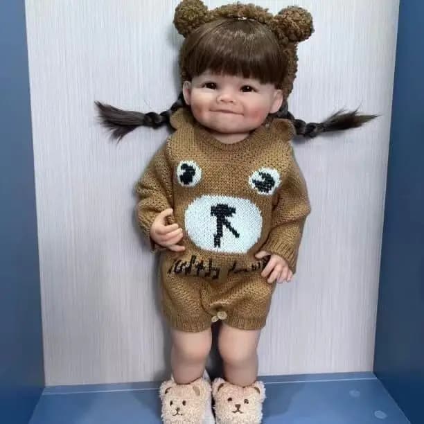 NPK 22 pollici corpo pieno in silicone bambola bambino rinato Raya realistica morbida al tatto bambola di alta qualità regali per i bambini