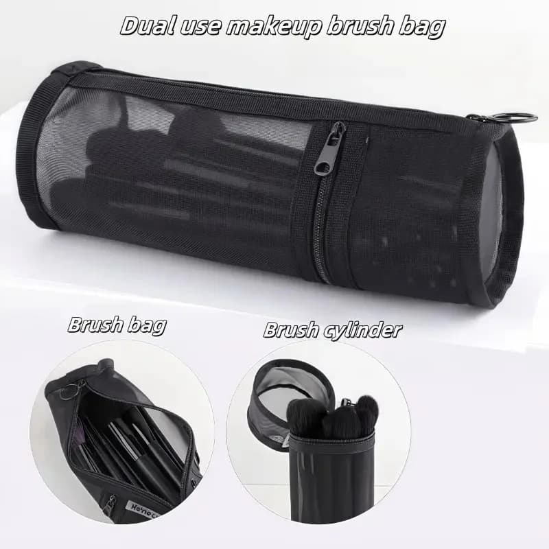 Makeup Brush Buckle Bag for Network Makeup Brushes Storage Bag for Toiletries Stand-up Double Use Cosmetic Brushes