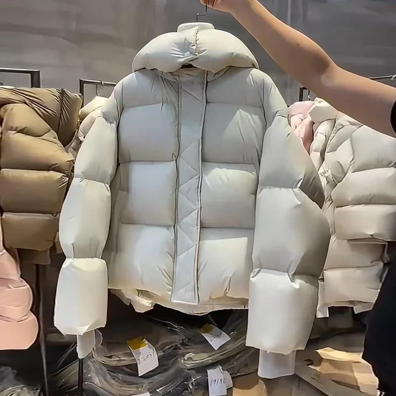 Piumini da Donna 90% Piumino d'Anatra Bianco, Nuovi Modelli 2026, Giacca Imbottita con Collo Alto, Parka Casual con Cappuccio