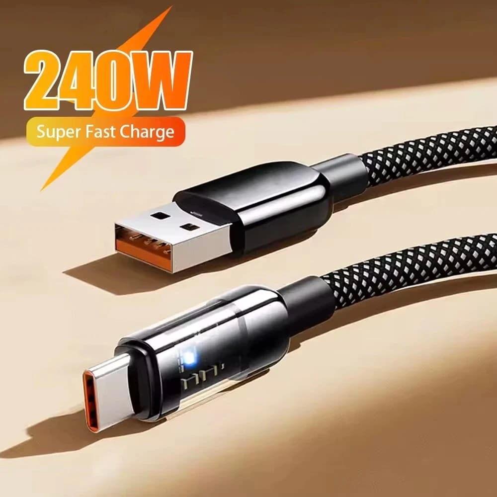 240 W USB-C Quick Charging Data Cable for Samsung Xiaomi Huawei iPhone Quick Charging Cable