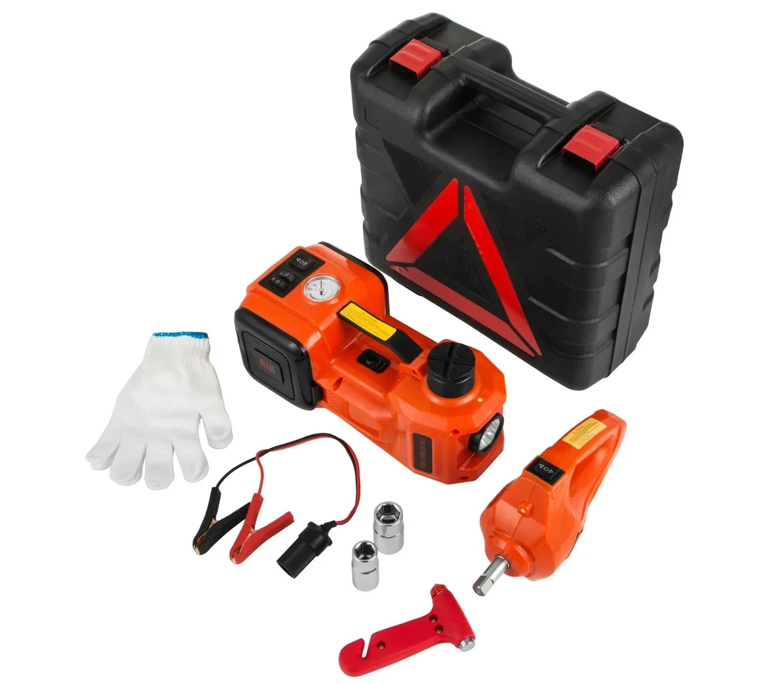 tt Cric per auto elettrica, cric idraulico elettrico da 3 tonnellate con pompa di gonfiaggio pneumatici e chiave elettrica, DC 12V per un cambio di emergenza dei pneumatici