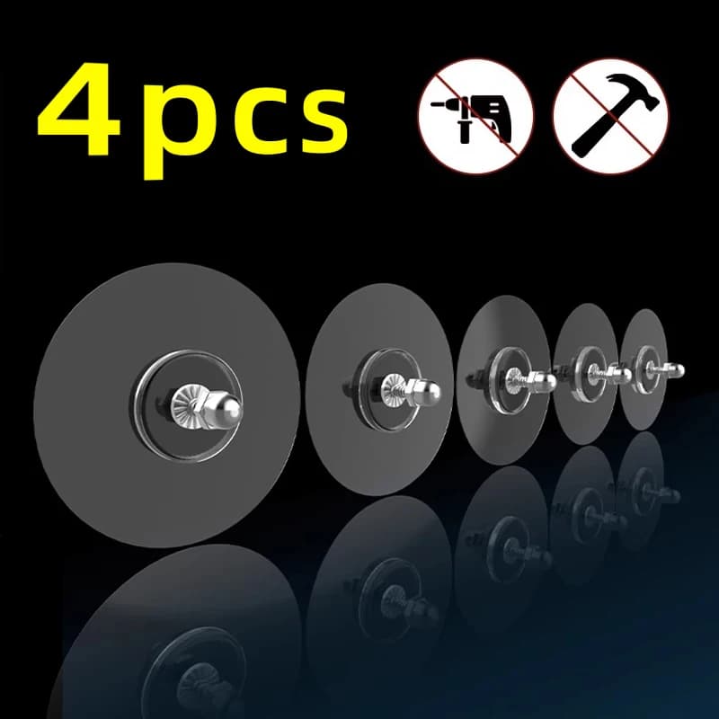 10/4PCS Adhesive Wall Screws Hanging Nails Self Adhesive No Drilling Wall Hook for Photo Frame Bathroom Shelf Screw Sticker