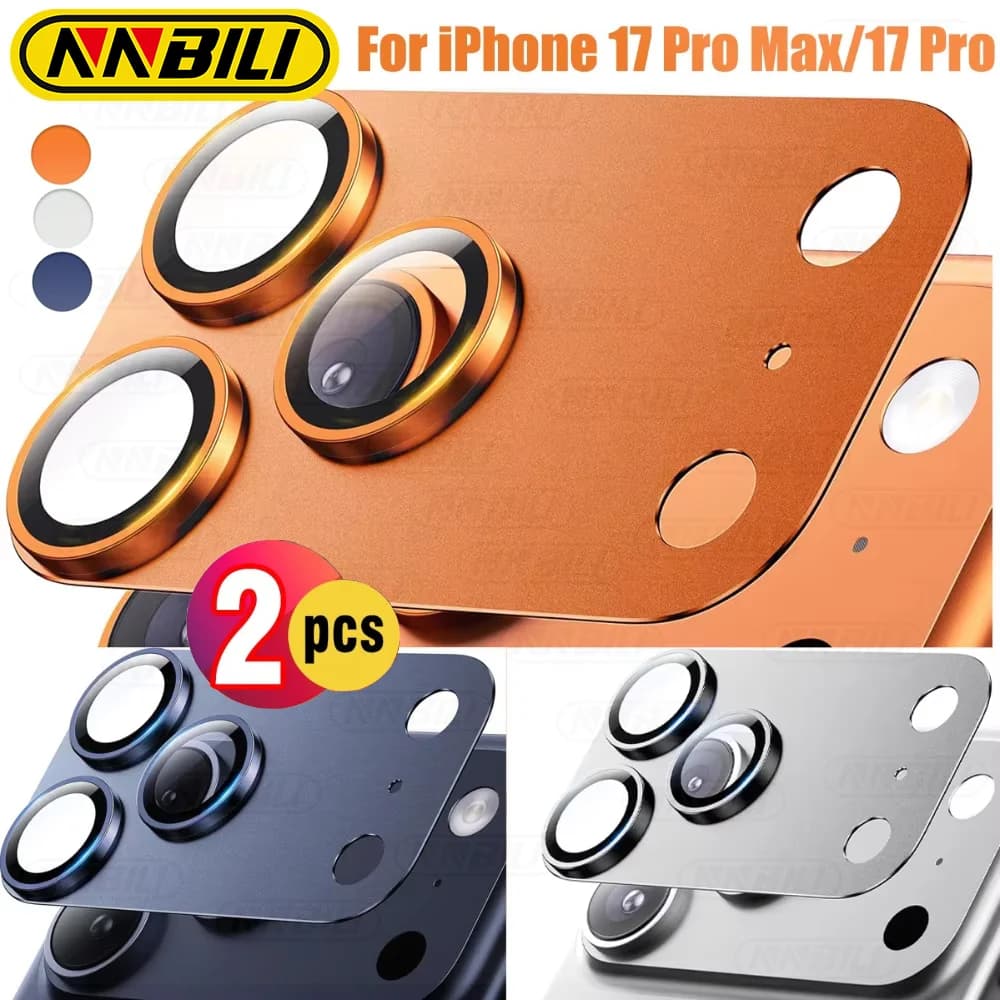 NNBILI 2 pezzi per iPhone 17 Pro Max protezione per obiettivo fotocamera - vetro temperato Premium 9H con forte adsorbimento Design adatto alla custodia