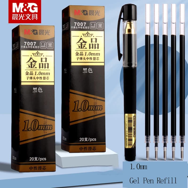 Ricarica per Penna Gel M&G 1.0mm Punta Nera Compatibile con Varie Penne Ideale per Studenti e Uso in Ufficio