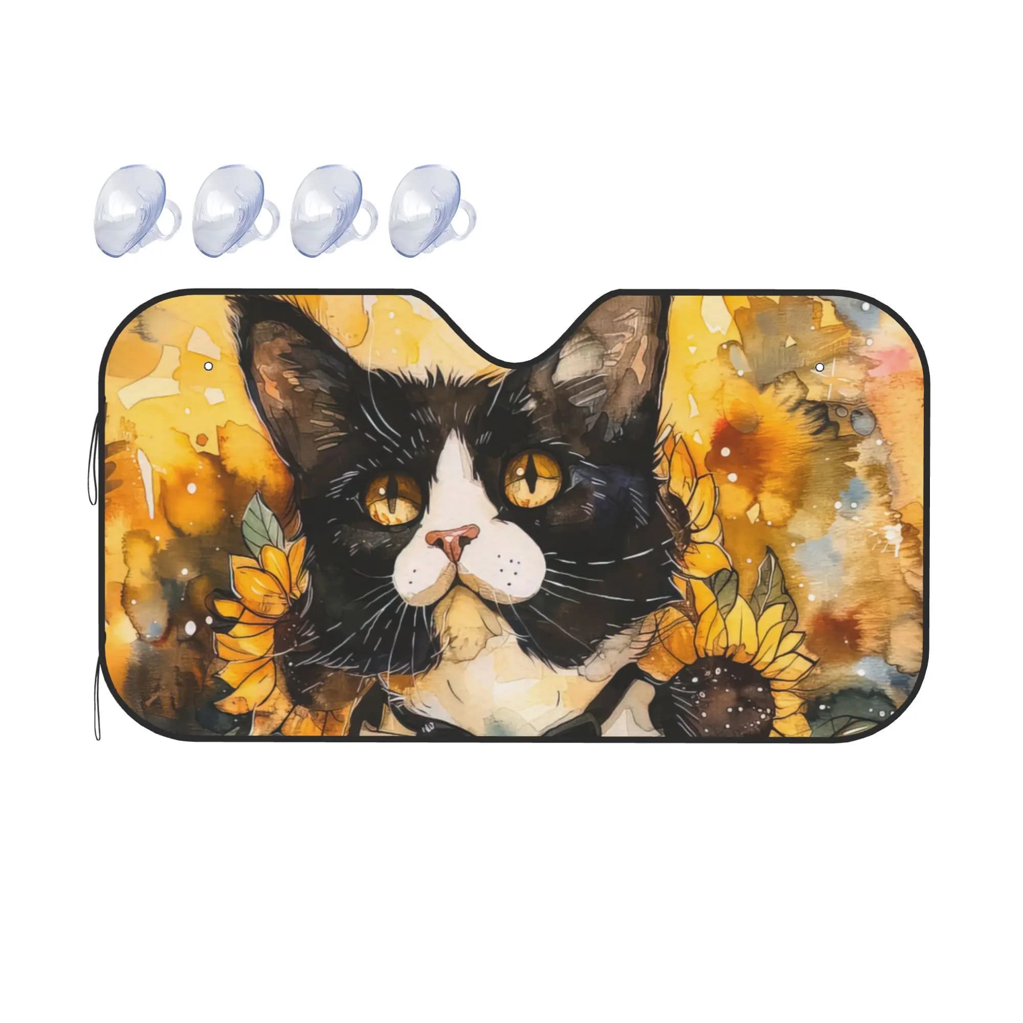 Parasole per Parabrezza Auto a Forma di Gatto Tuxedo Teddy