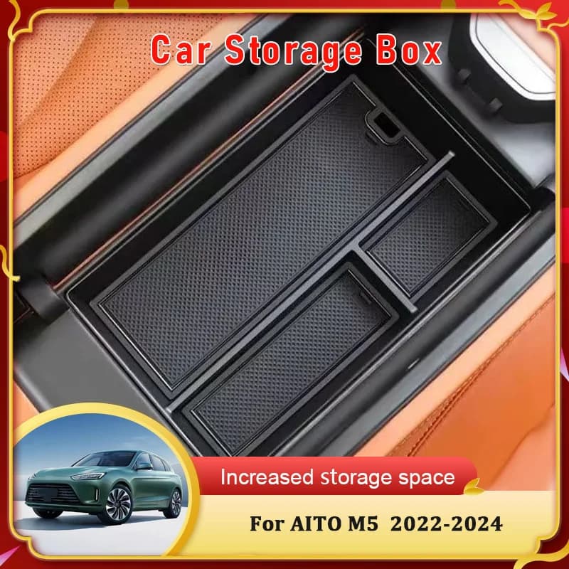 Auto Scatola di Immagazzinaggio Per Seres 5 M5 AITO M5 2022 2023 2024 Auto Bracciolo Centrale Scatola di Immagazzinaggio Organizzatore Vassoio Dedicato Accessori Auto