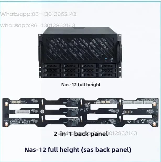 12-Disk NAS Chassis Rack-mounted Storage Server Supports 360 Water-cooled ATX Main Board ATX Power Full-height Card Slot