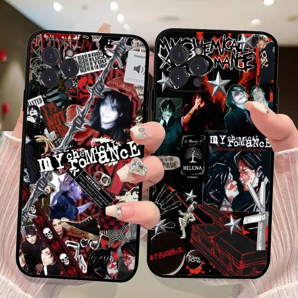 My C-Chemical Romance Rock Band phone case for iPhone 17 16 15 14 13 12 Mini 11 Pro Plus, soft silicone cover