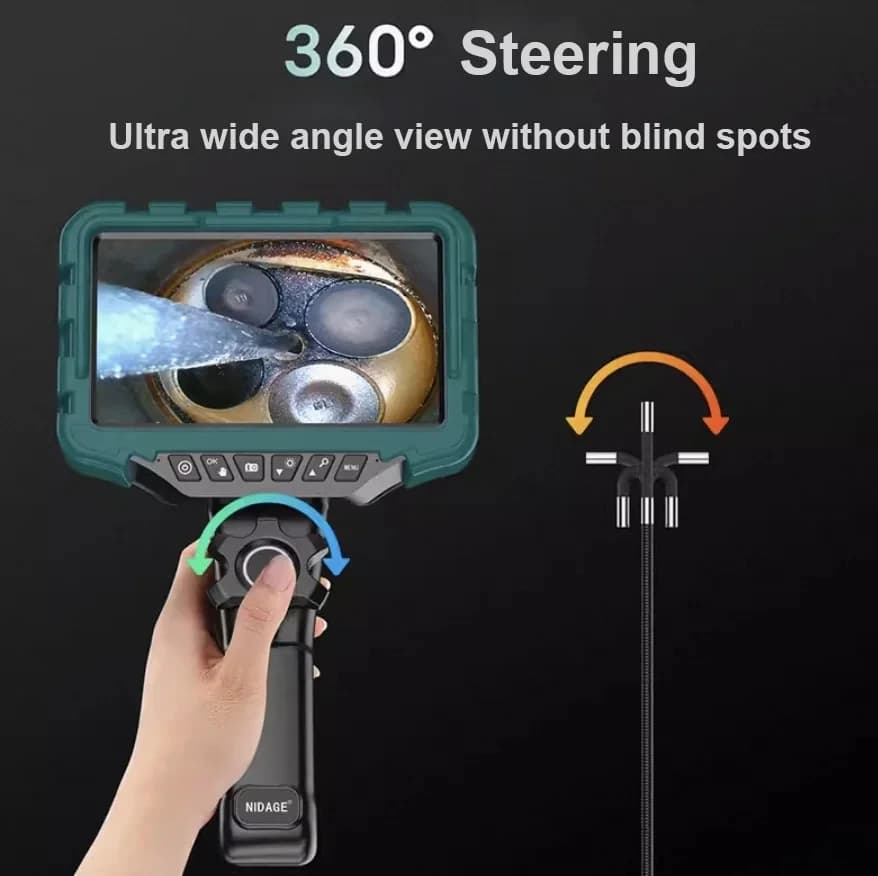 2MP 1080P 7 pollici IPS Schermo 3.9mm Rotazione articolata a 360 gradi Sterzo Endoscopio industriale Ispezione Microscopio Fotocamera 1.1M