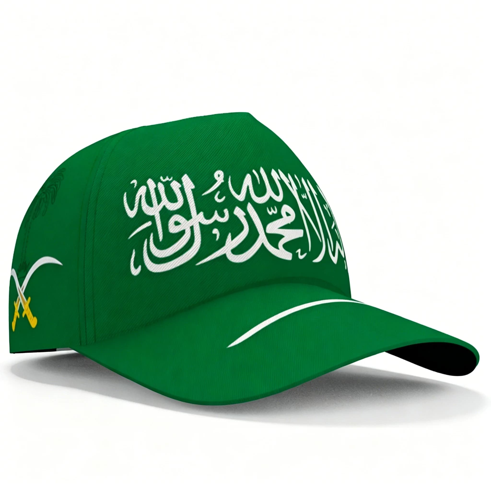 Saudi Arabia Script Sword National Flag Baseball Cap Adjustable Lightweight Snapback Outdoor Casual Football Sports Fan Sun Hat