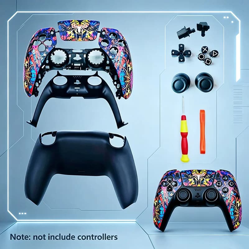 Shell accessories For PS5 Controller Shell, Doodle Style Custom Faceplate Cover Replacement for BDM-10/020/030/040/050