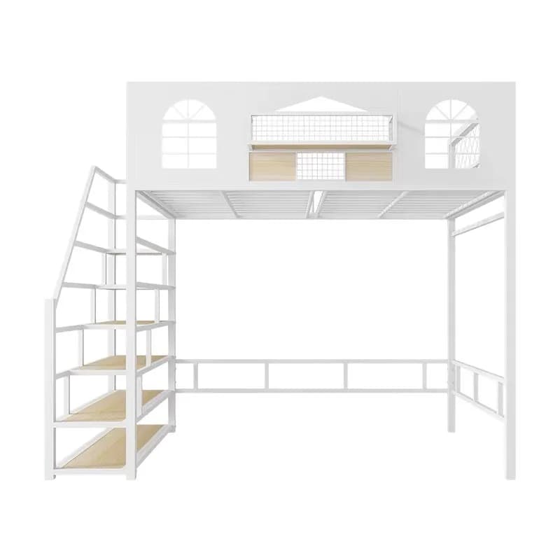 Lenzuolo rialzato in ferro battuto per dormitorio studentesco sotto il letto Loft per bambini duplex sotto il letto Ferro battuto vuoto