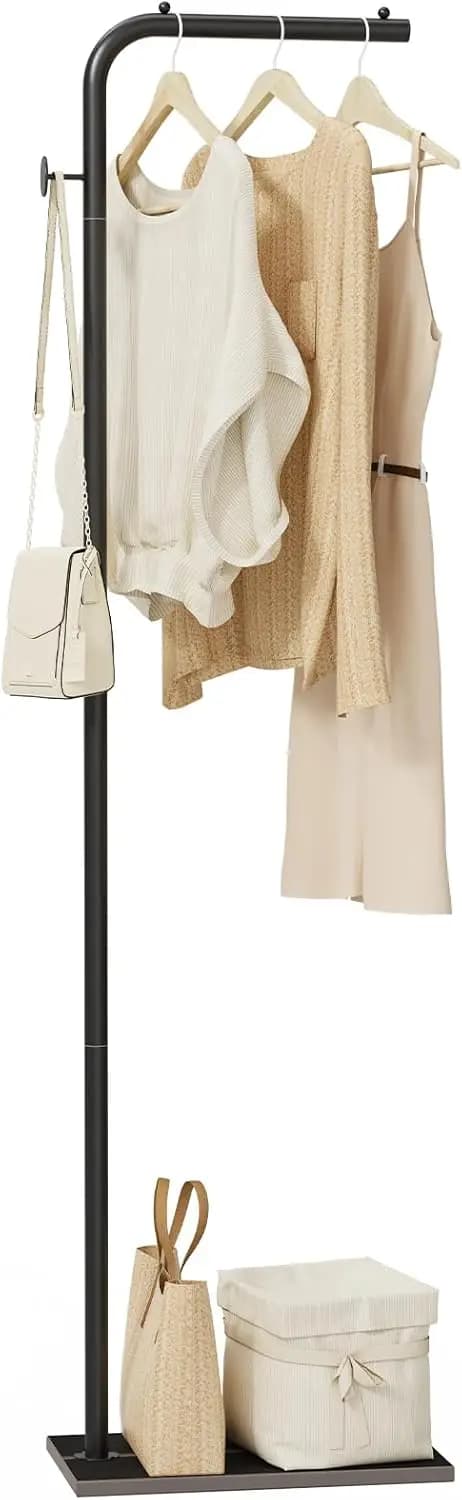 Clothes rack, L portable clothes stand with hooks, Modern clothes hanger, Robusto stand hangers in metal self-supporting, Usable in bedroom
