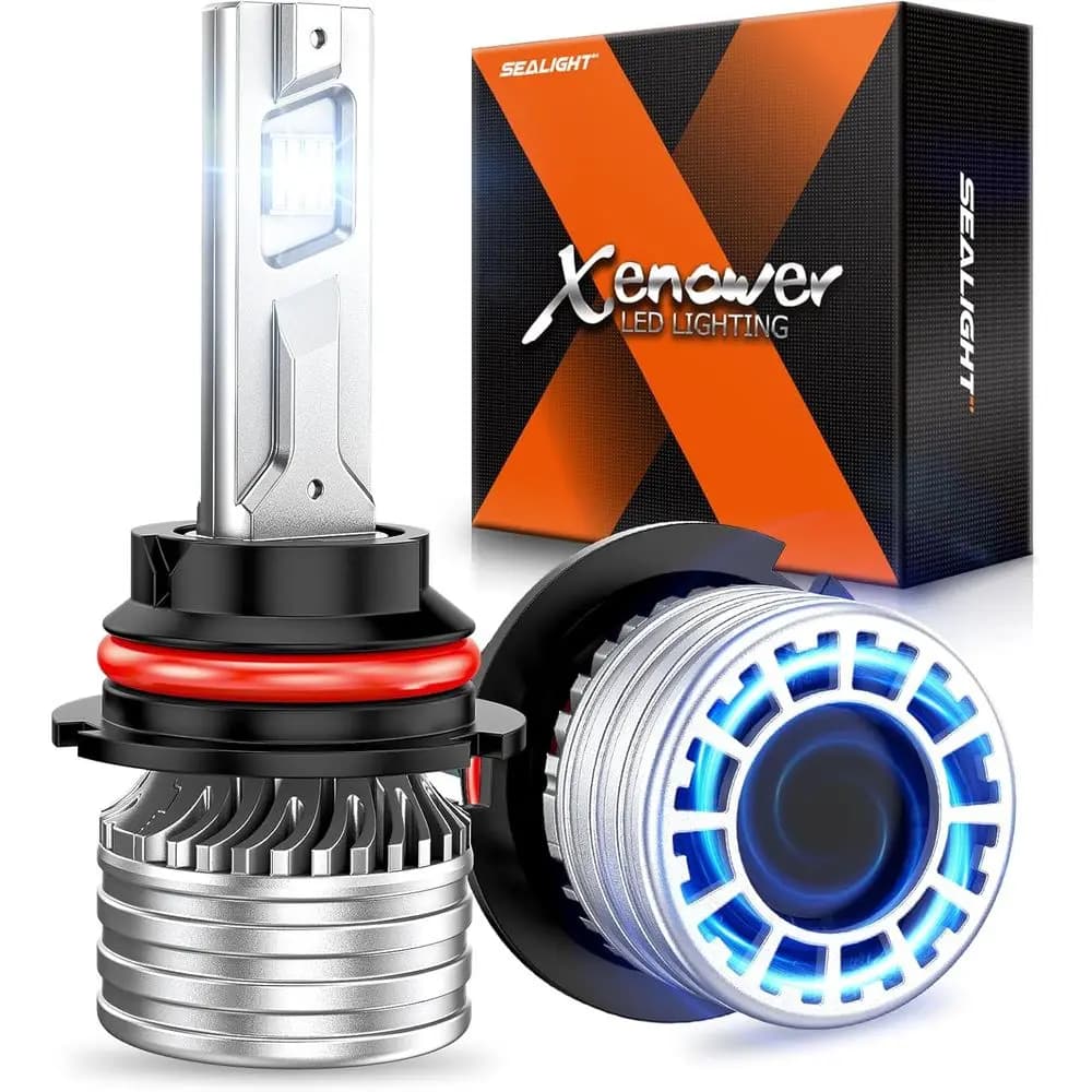 Lampadine 9007, 70.000LM super luminose con illuminazione a 360° ° Anello di bloccaggio regolabile, raffreddamento, plug and play, confezione da 2