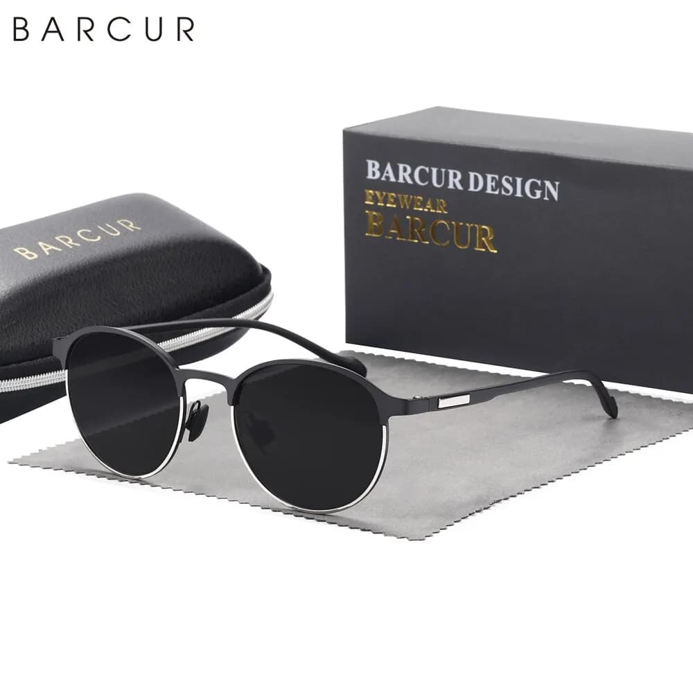 BARCUR TR90 templi occhiali da sole donna occhiali da sole moda polarizzati guida occhiali da sole rotondi da donna