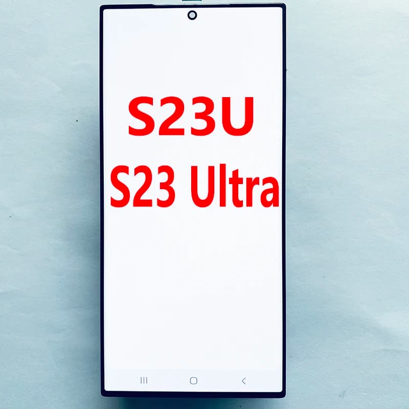 SUPER AMOLED S23U LCD Per Samsung S23 Ultra 5G S918E S918B S918U Display LCD Touch Screen Con Telaio Digitizer Assembly Con Dot