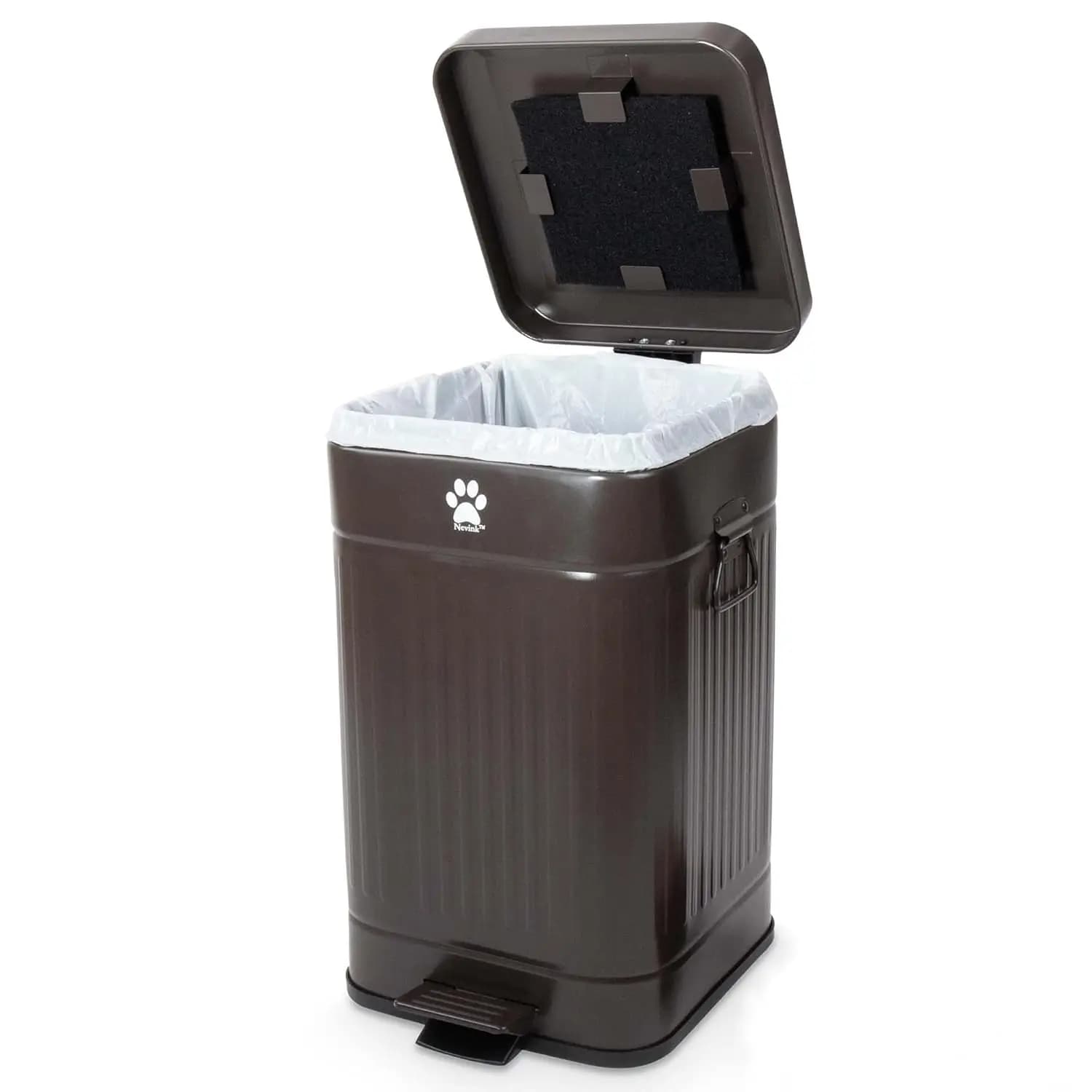 Cestino per Rifiuti di Cani da Esterno con Coperchio - Anti-Odore, Senza Contatto Manuale, 12L/3.2Gal per Giardino