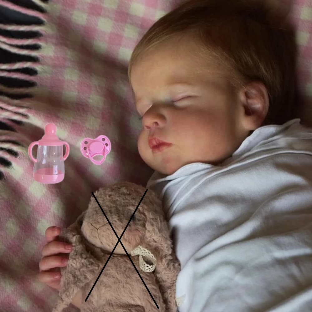 AONPENG 48cm 19inch Asleep Reborn Doll, Cloth Body & Vinyl Limbs, Lifelike Collectible Toy, Kids Birthday Gift