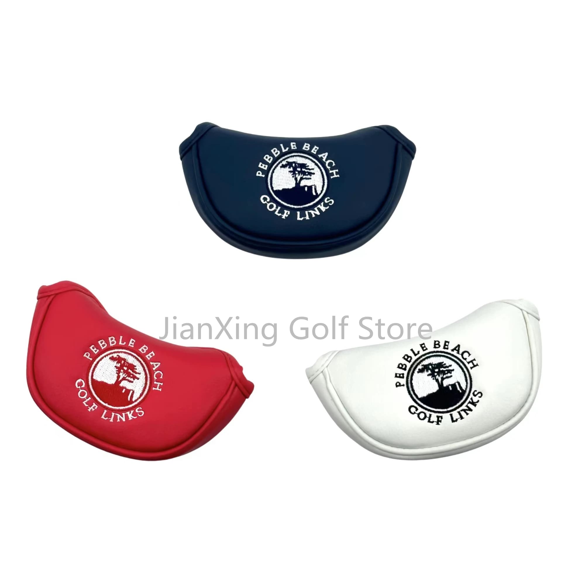 1pc Small Tree Pattern Golf Putter Cover PU Leather Golf Mid Mallet Putter Club Head Cover con chiusura magnetica.