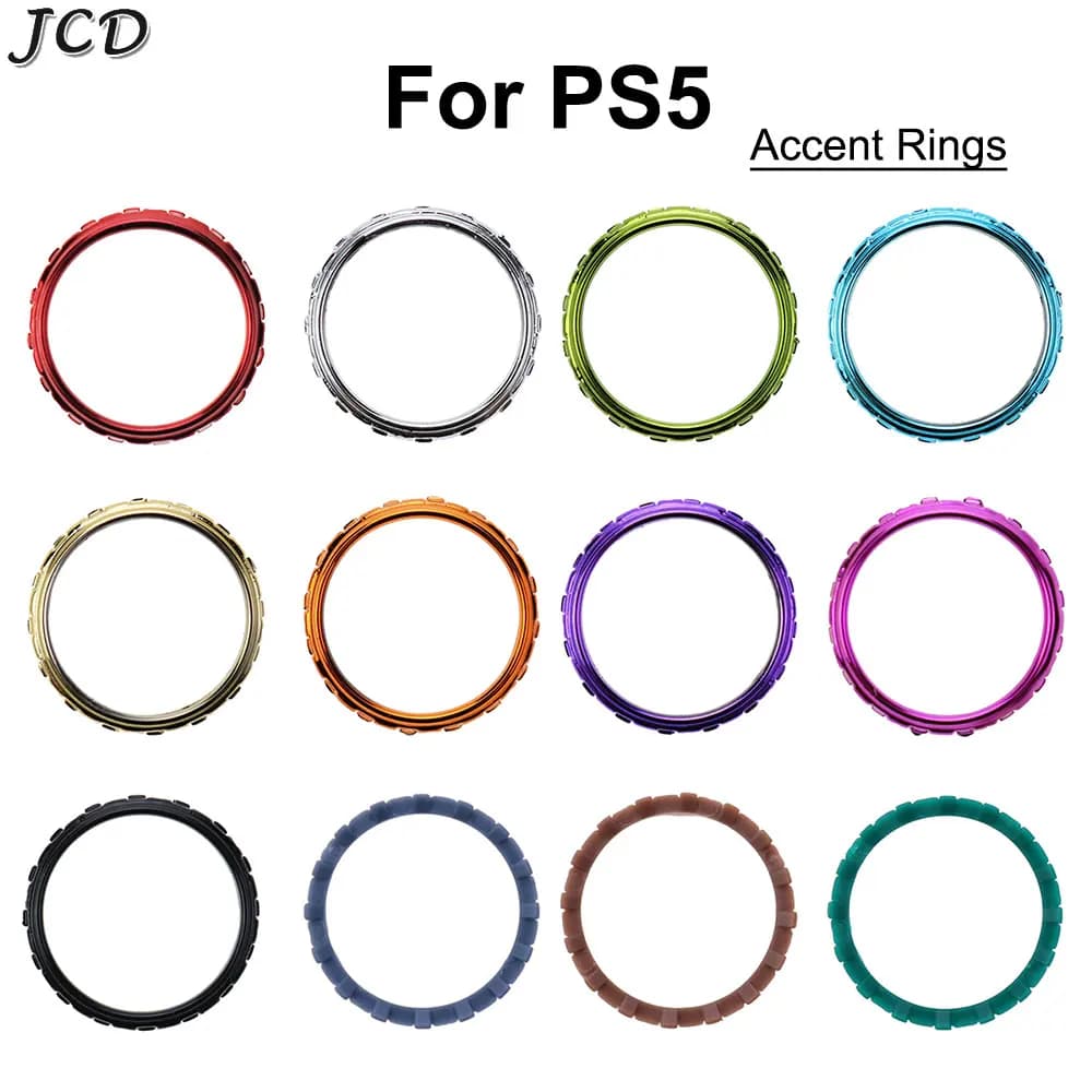 JCD 2 pezzi di ricambio per anelli per levetta con accento analogico cromato per accessori per gamepad controller PS5