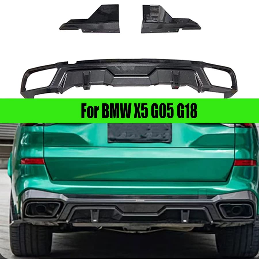 For BMW X5 G05 G18 Carbon Fiber Rear Bumper Diffuser Spoiler Rear Splitters Spoiler Back lip Diverter Upgrade automotive parts
