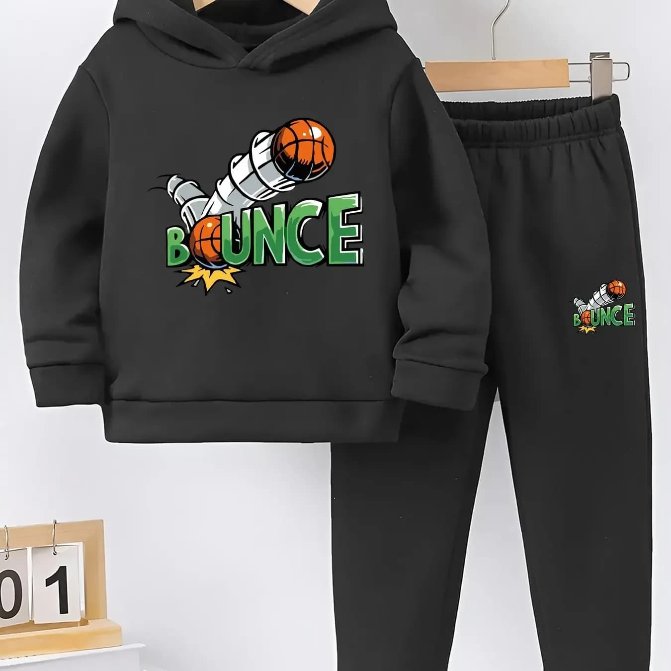 2026 basketball printed sportswear set men's hooded sweatshirt long pants set spring and autumn winter warm suit